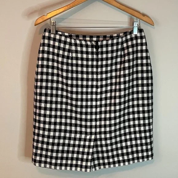 Plaza South Petite Vintage Houndstooth Skirt Size 10P - Picture 5 of 9